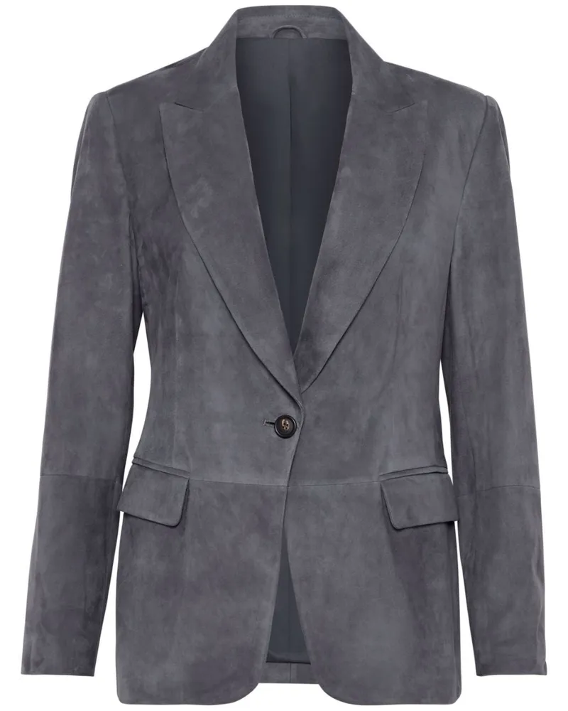 Brunello Cucinelli Blazer aus Wildleder - Grau Grau
