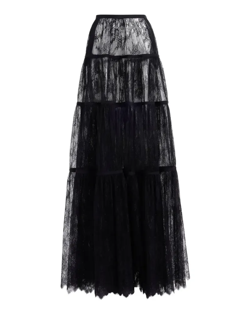 Elie Saab Gestufter Maxirock - Schwarz Schwarz