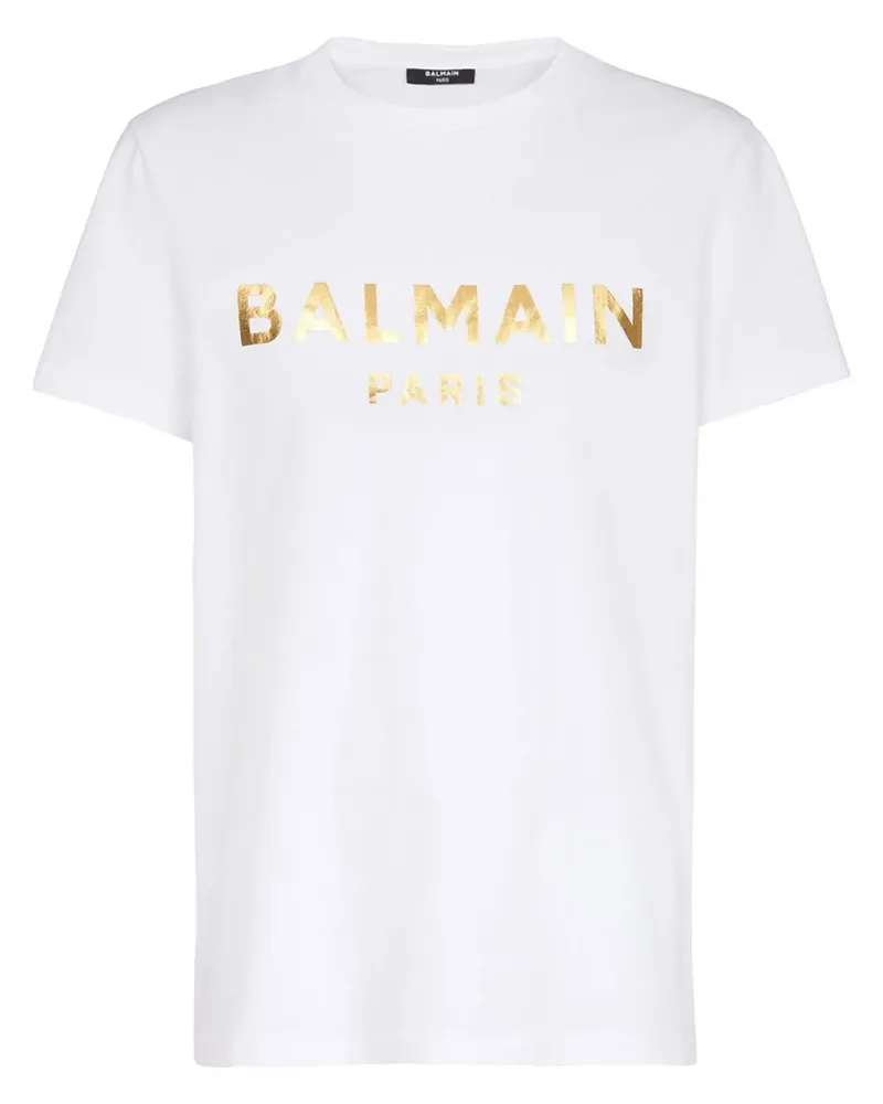 Balmain T-Shirt mit Logo-Print - Weiß Weiß
