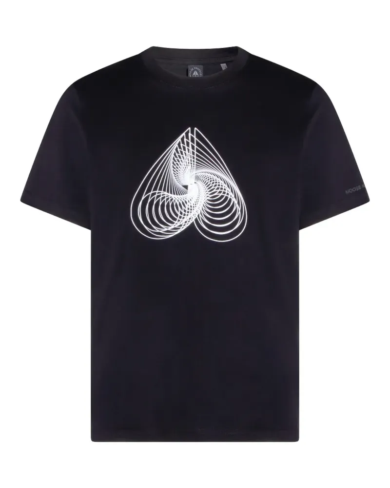 Moose Knuckles T-Shirt mit grafischem Print - Schwarz Schwarz