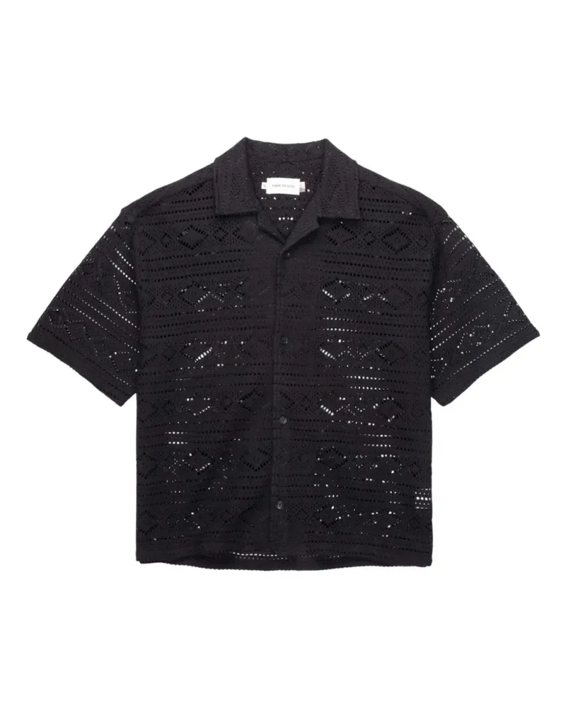 Honor The Gift pointelle crochet shirt - Schwarz Schwarz