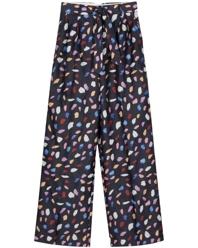 Essentiel Frankrijk Palazzohose mit grafischem Print - Blau Blau