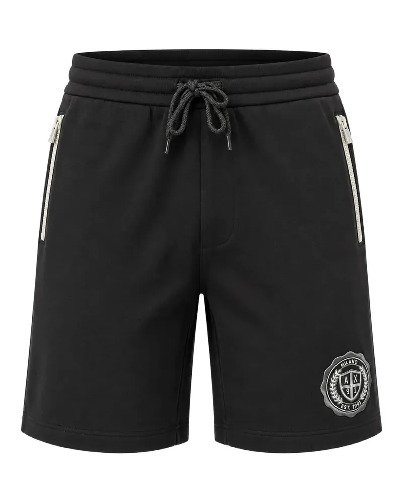 Armani Exchange logo-patch drawstring shorts - Schwarz Schwarz