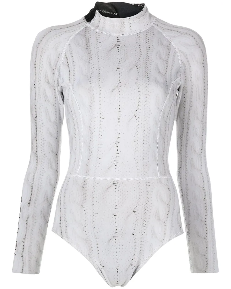 Cynthia Rowley Wetsuit mit Zopfmuster 2mm - Weiß Weiß