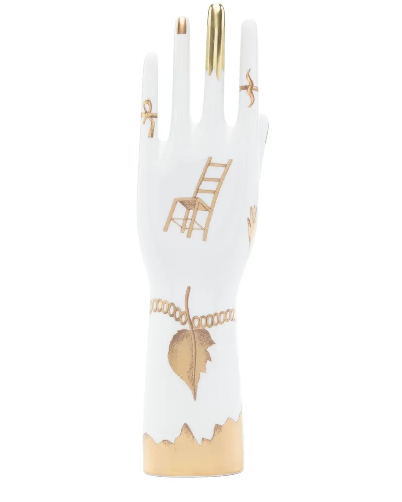 Ginori 1735 Mano Trionfo Italiano Skulptur (29cm x 7,5cm) - Weiß Weiß