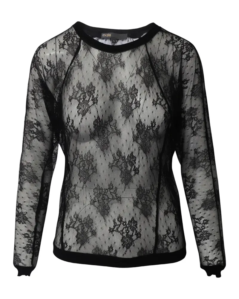 Maje floral-lace top - Schwarz Schwarz
