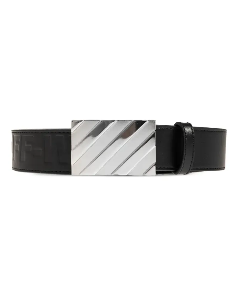 OFF-WHITE Diagonal Gürtel mit Schnalle - Schwarz Schwarz