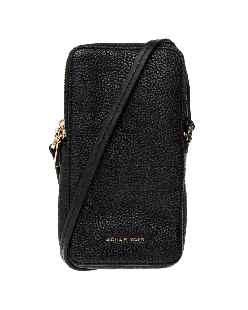 Michael Kors Kleine Jet Set Smartphone-Umhängetasche aus gekörntem Leder - Schwarz Schwarz