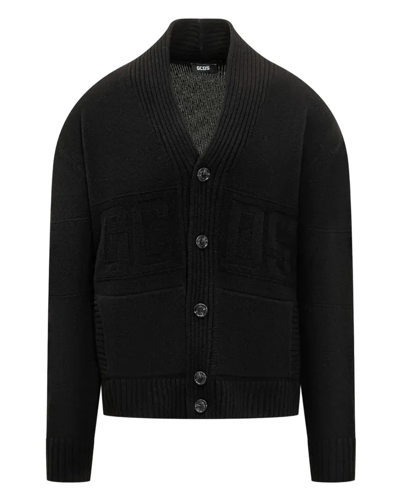 GCDS Cardigan mit Logo - Schwarz Schwarz