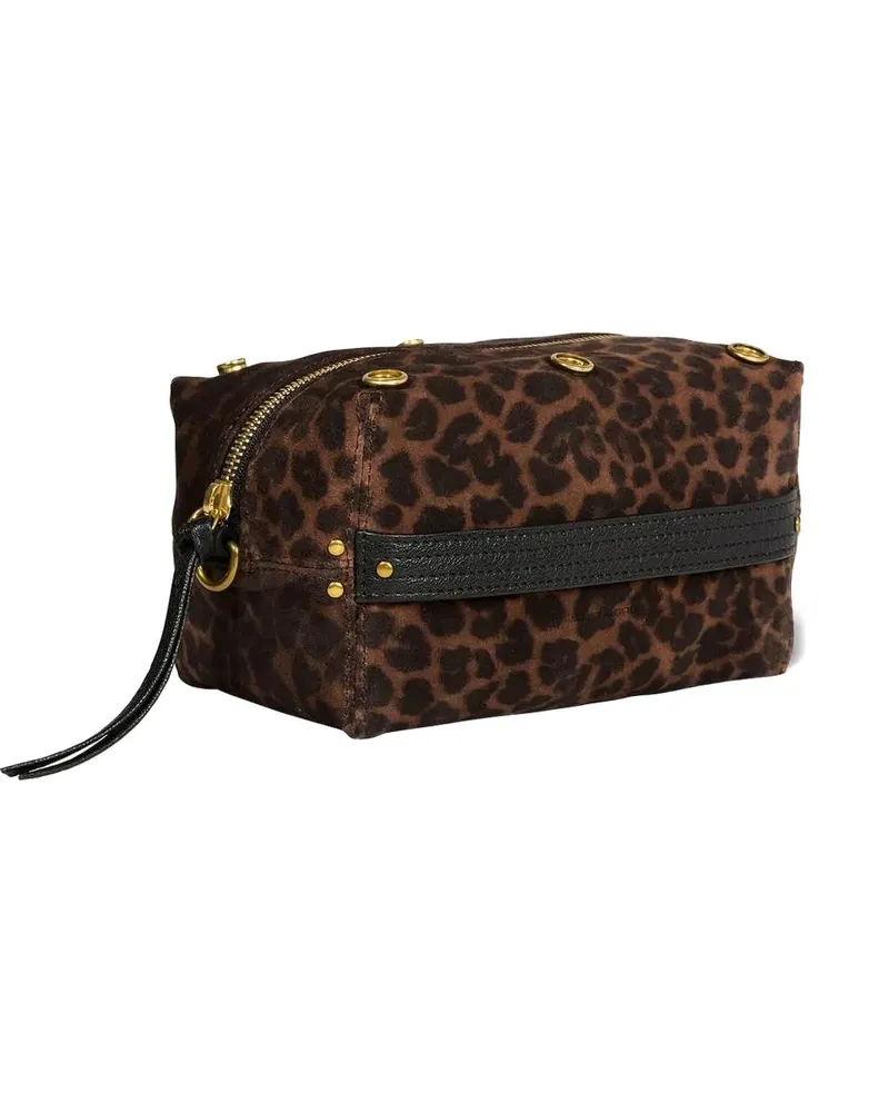 Jérôme Dreyfuss mini Lucky leopard-print clutch bag - Braun Braun
