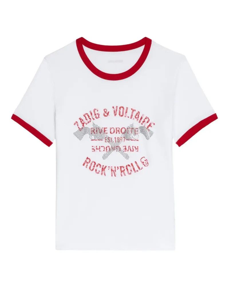 Zadig & Voltaire T-Shirt mit Strassverzierung - Weiß Weiß