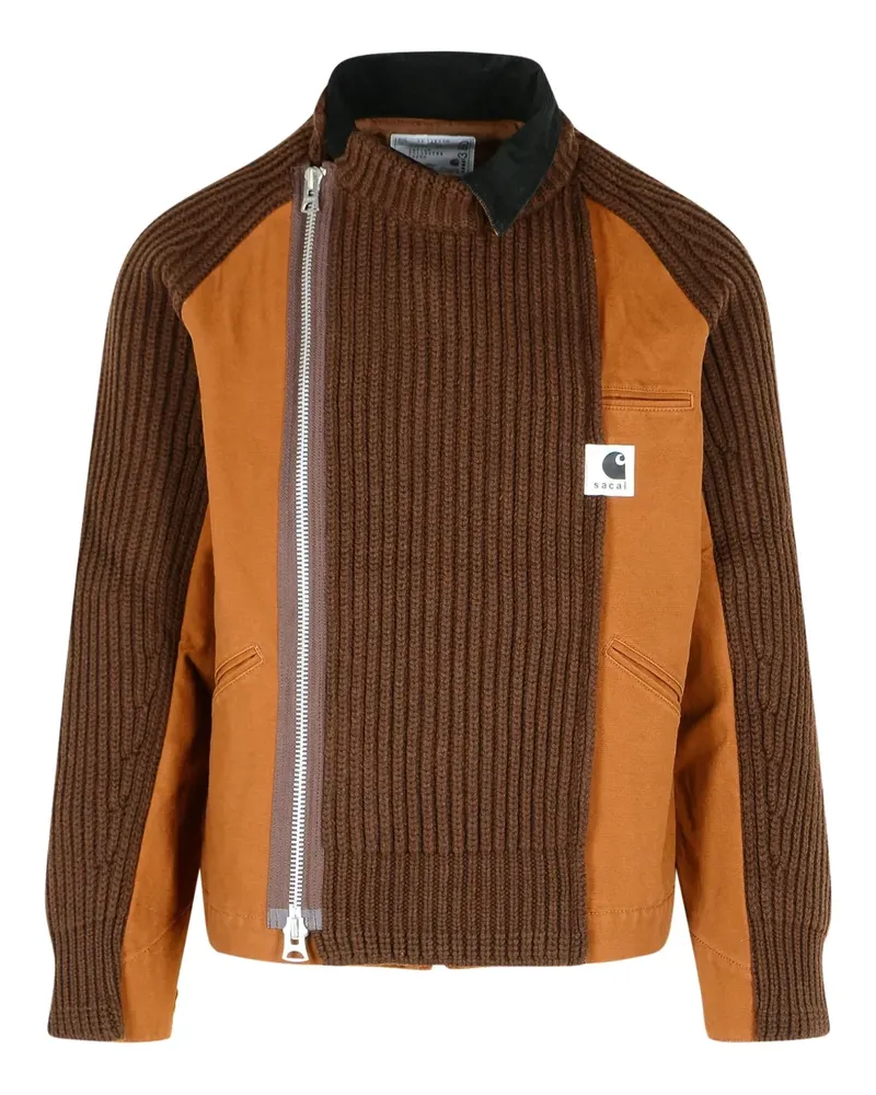 Sacai Blouson en laine x carhartt wip - Braun Braun
