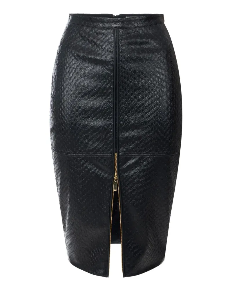 Elisabetta Franchi Rock mit Fischschuppenmuster - Schwarz Schwarz