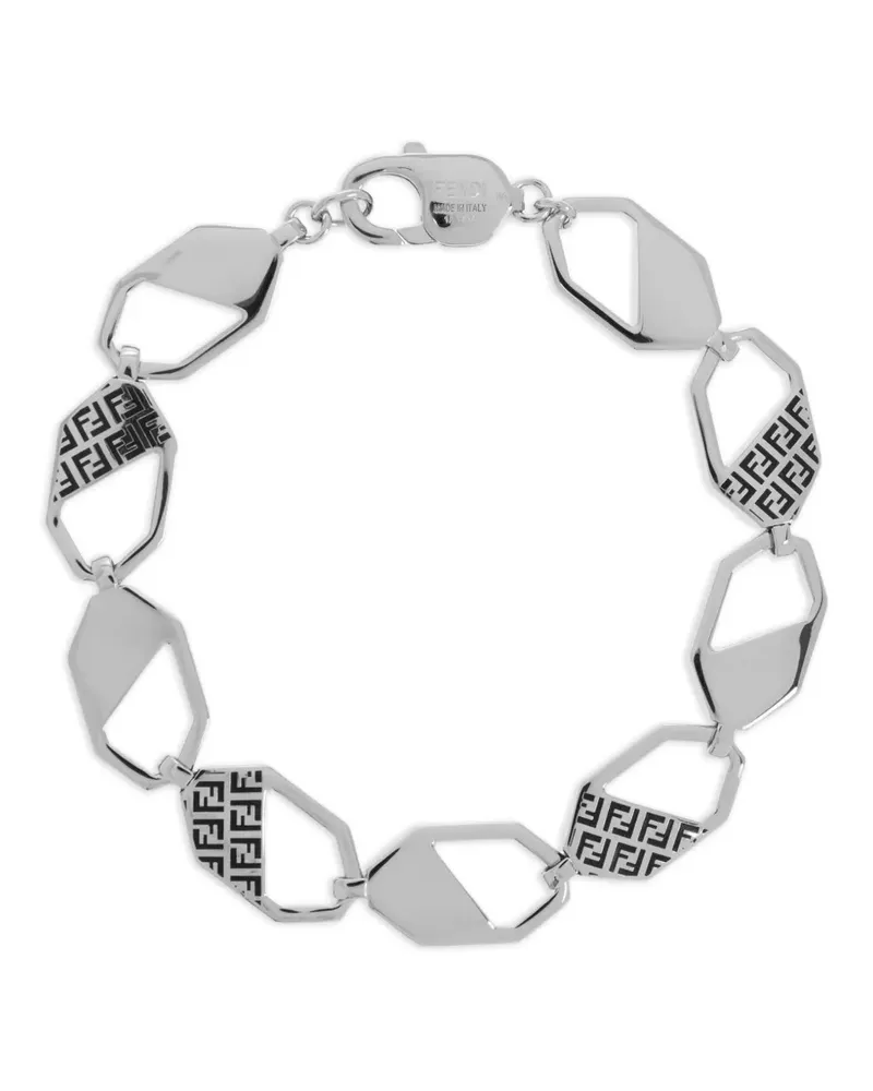 Fendi Armband mit geometrischem FF-Muster - Silber Silber