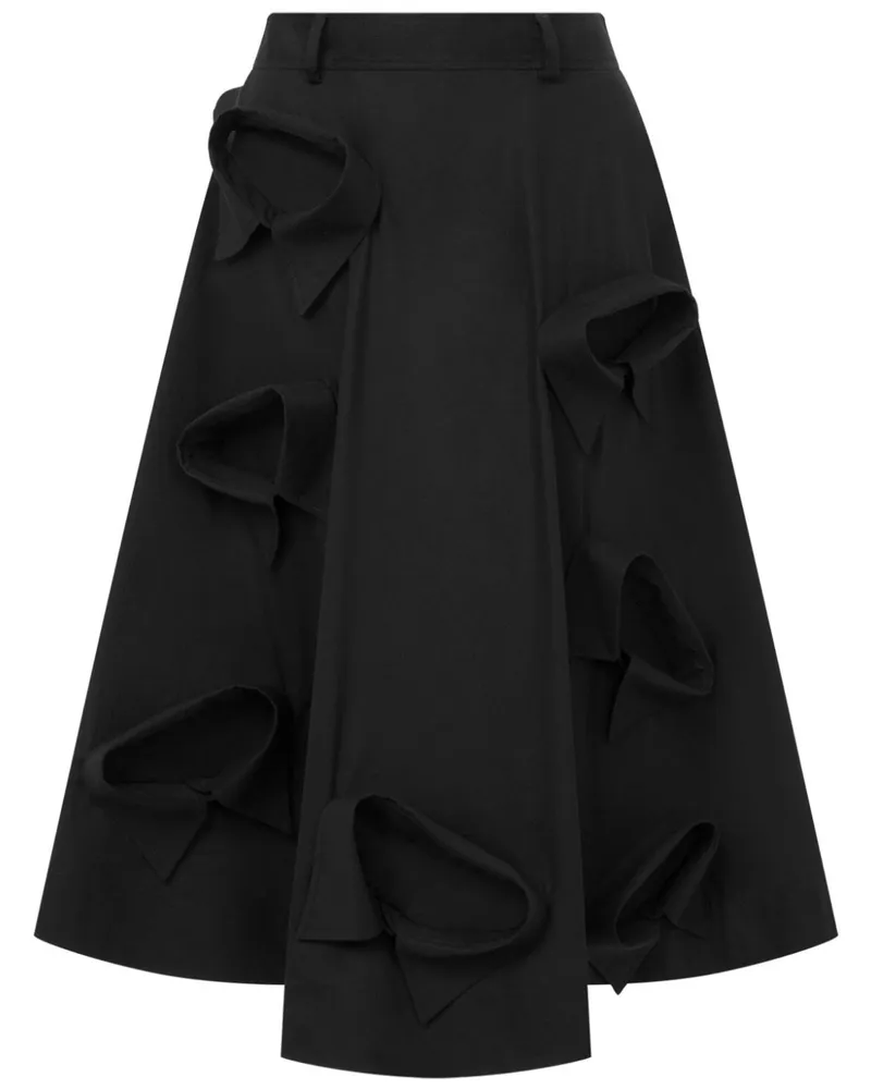 Moschino Midirock mit Kragenapplikation - Schwarz Schwarz