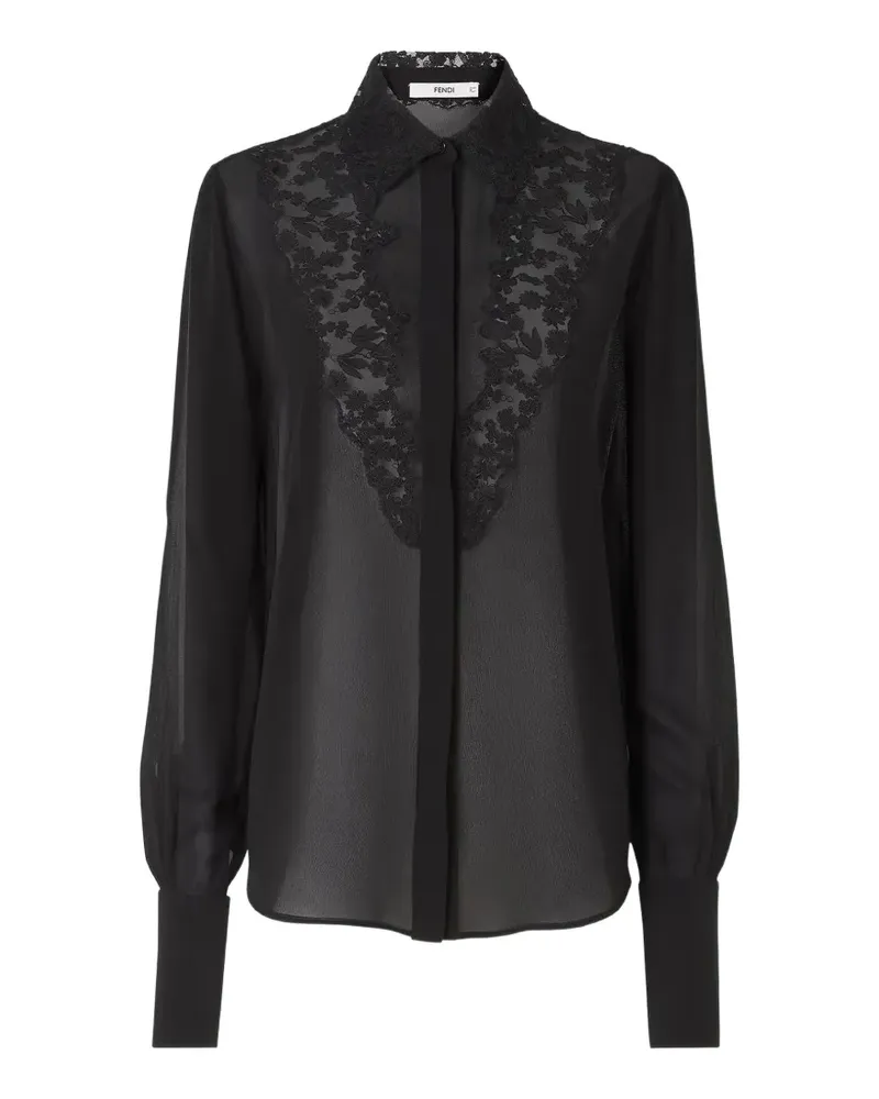 Fendi black georgette shirt - Schwarz Schwarz