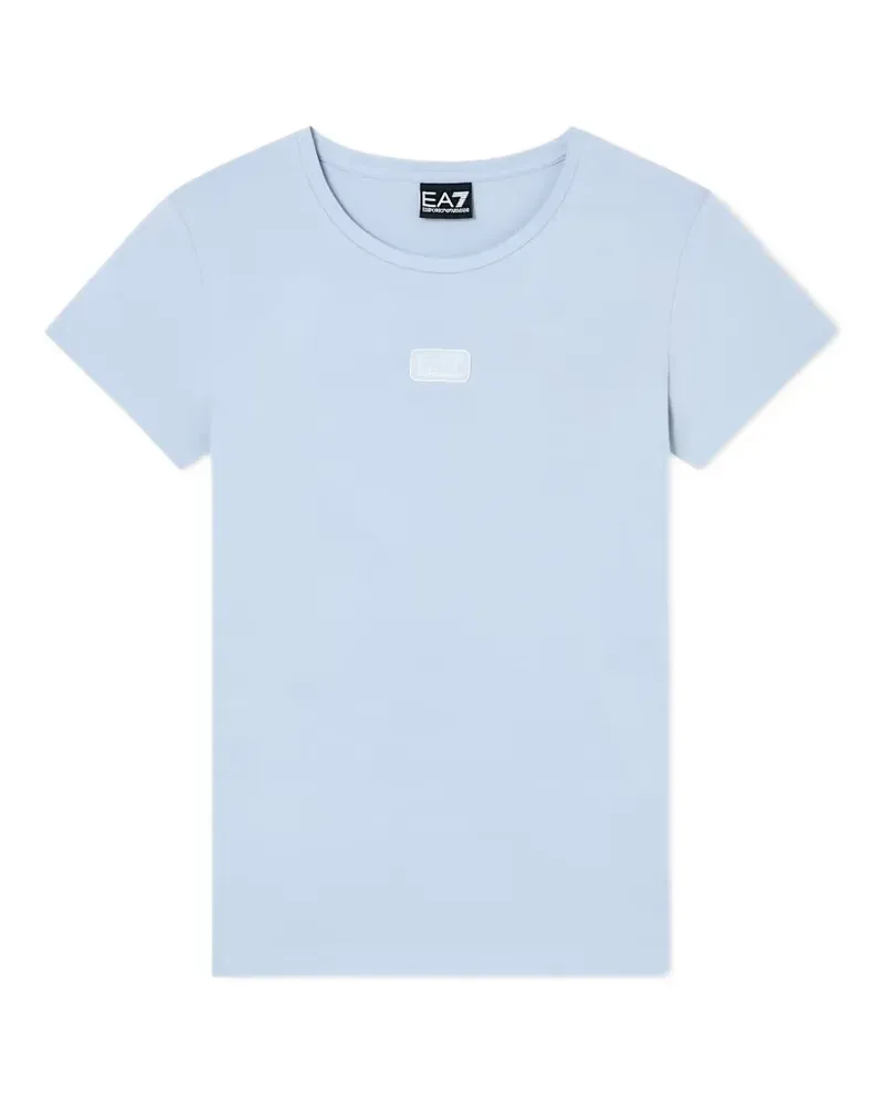 EA7 T-Shirt mit Logo-Patch - Blau Blau