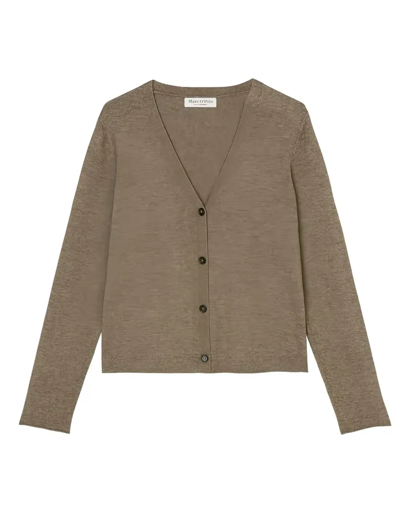 Marc O'Polo Geknöpfter Cardigan mit V-Ausschnitt - Braun Braun