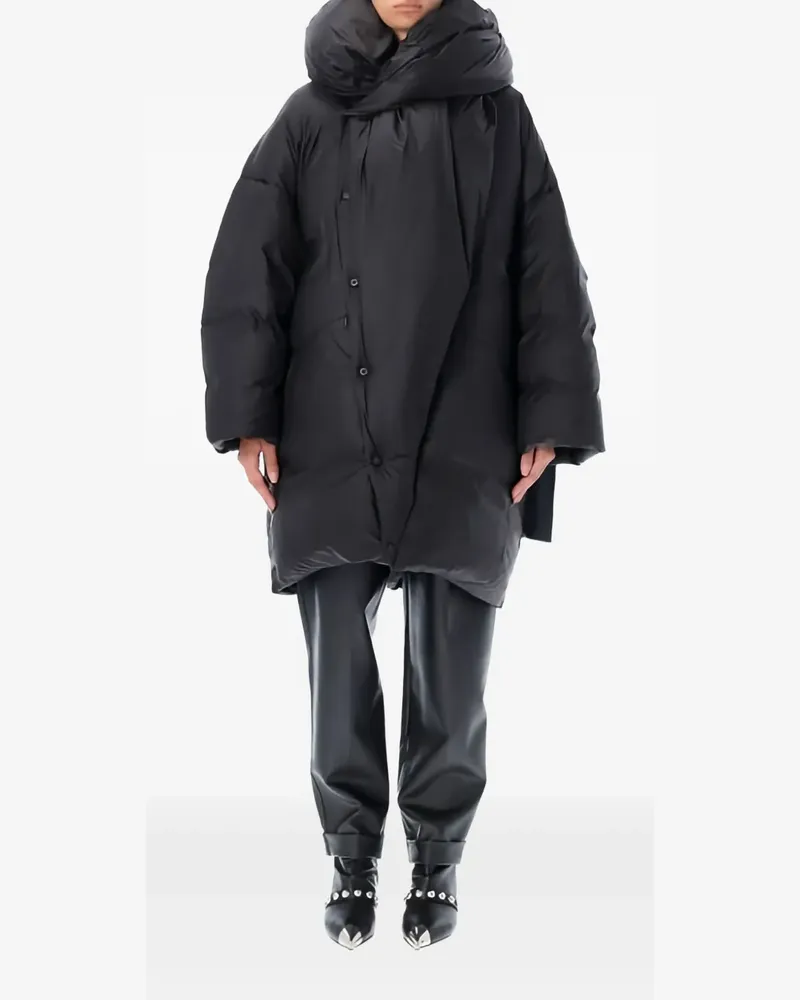 ADD Oversized-Mantel mit Kapuze - Schwarz Schwarz