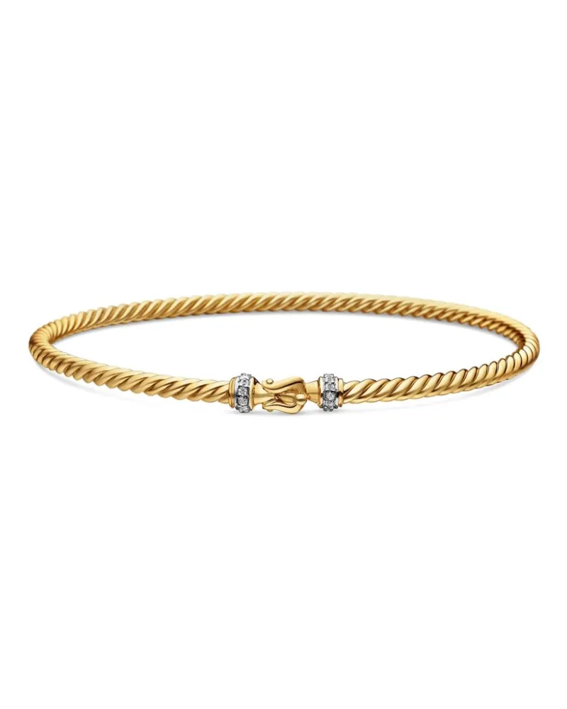 David Yurman 18kt Buckle Classic Cable Gelbgoldarmband mit Diamanten (2,6mm Gold