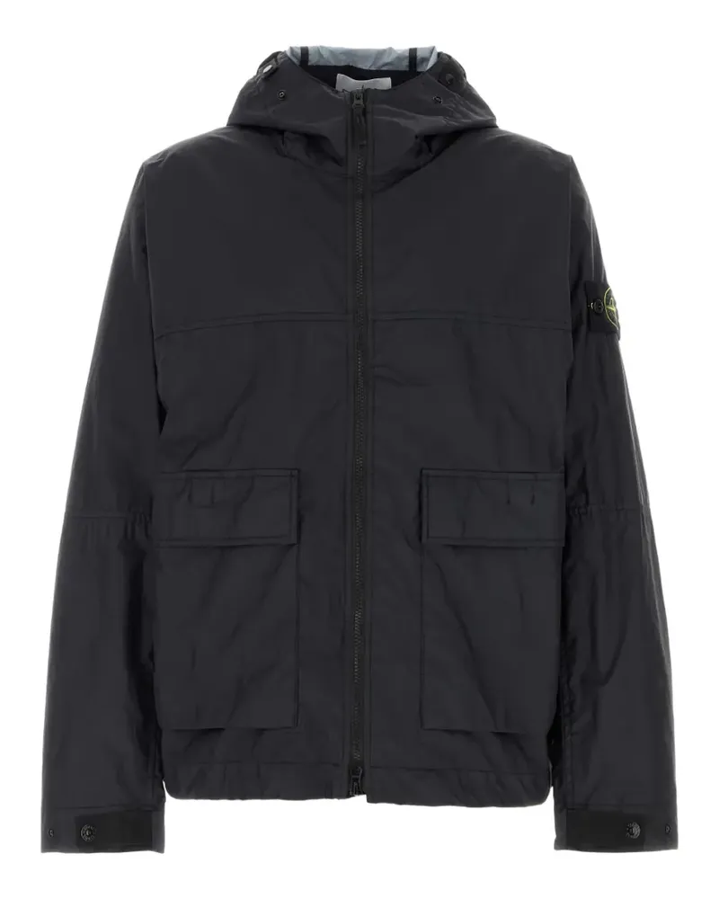 Stone Island logo-patch hooded jacket - Schwarz Schwarz