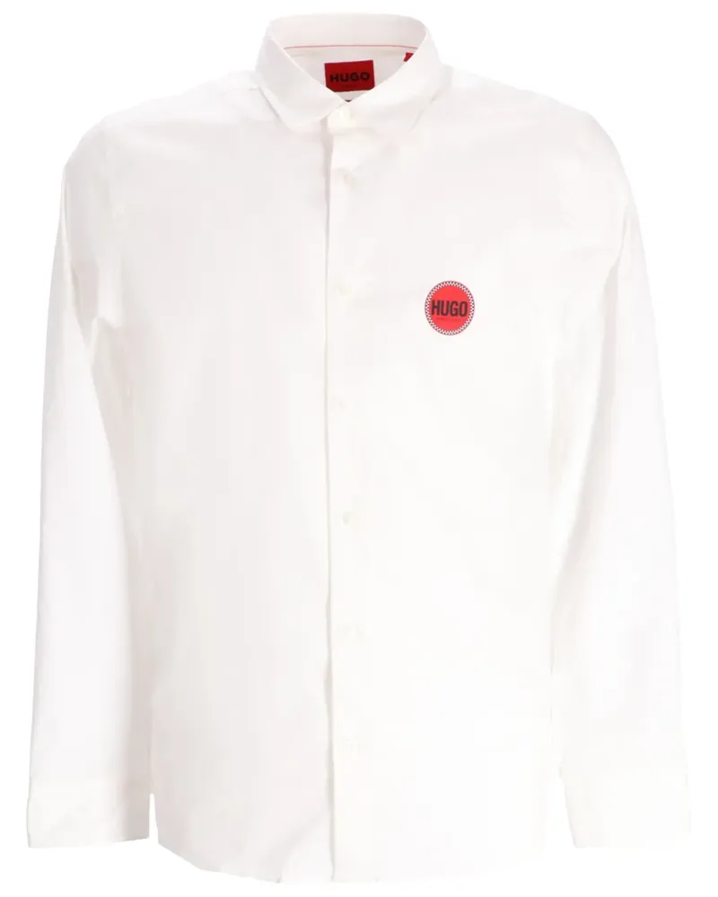 HUGO BOSS Hemd mit Logo-Print - Weiß Weiß