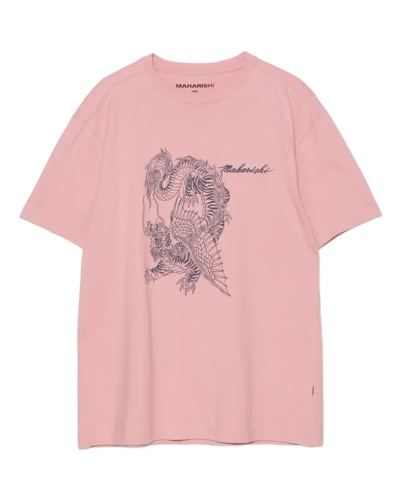 maharishi T-Shirt mit Drachen-Grafik - Rosa Rosa