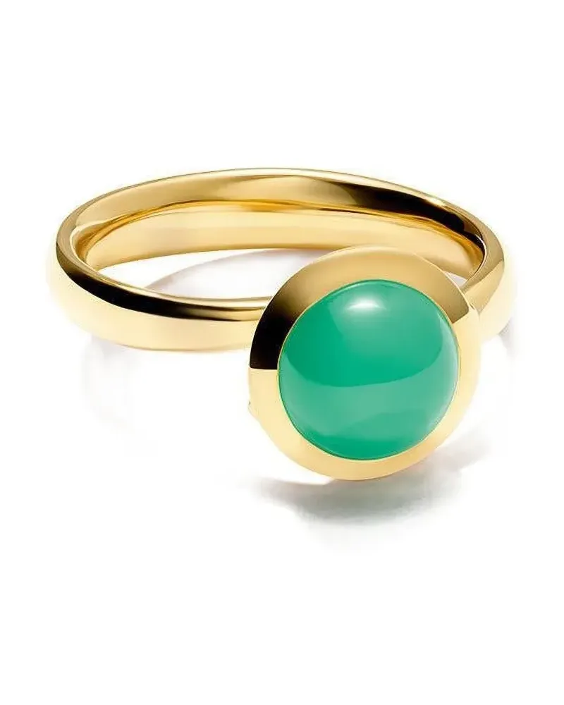 TAMARA COMOLLI Bouton Gelbgoldring mit Chrysopras Gold