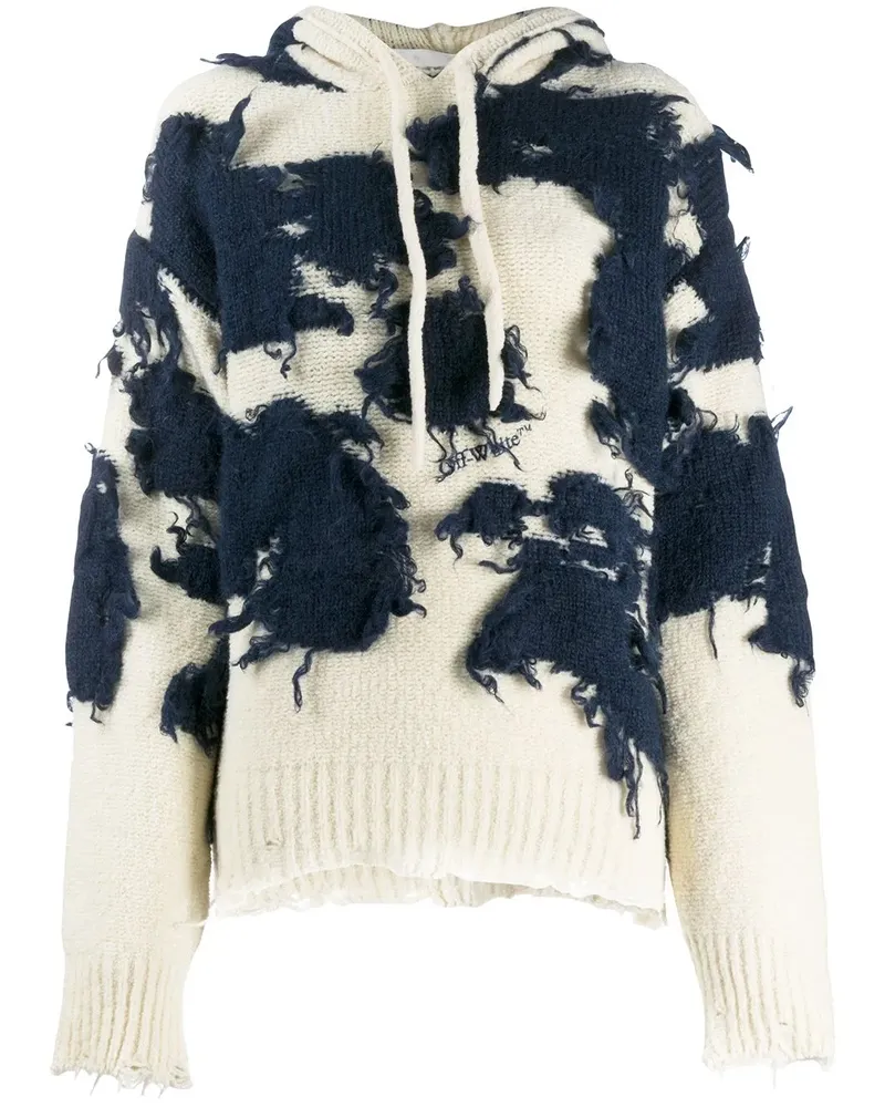 OFF-WHITE Gestrickter Kapuzenpullover - Blau Blau