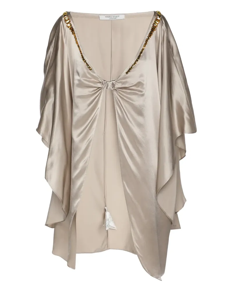Marina Rinaldi Poncho mit Satinverzierung - Nude Nude