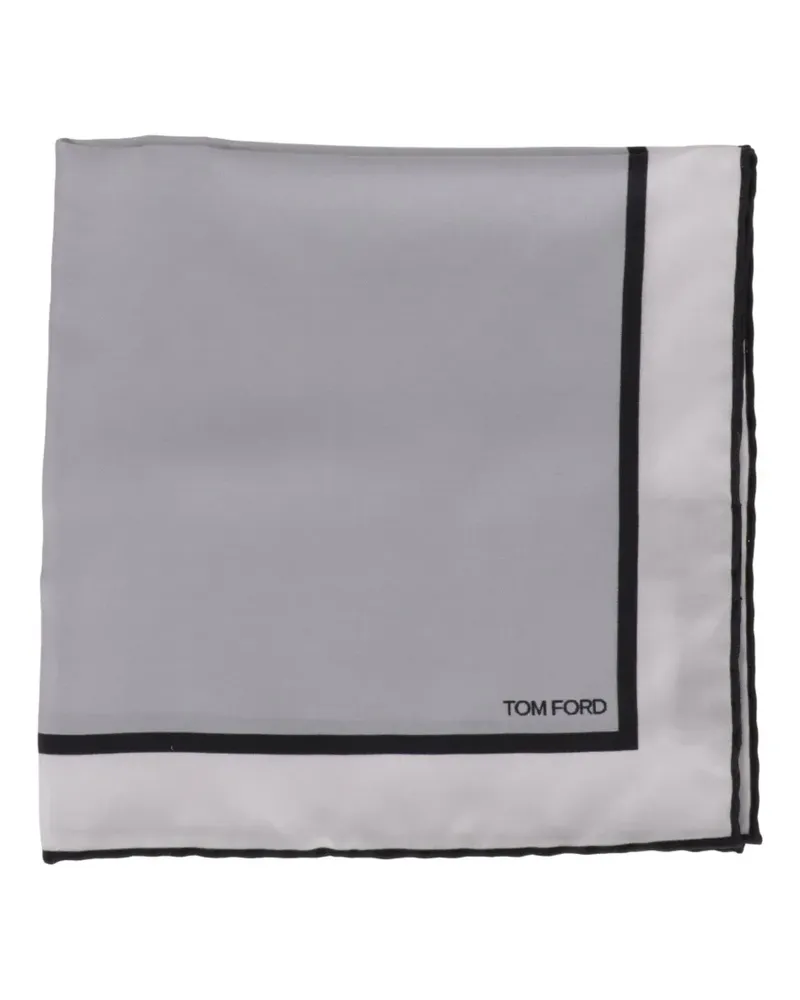 Tom Ford border-detail pocket square - Grau Grau