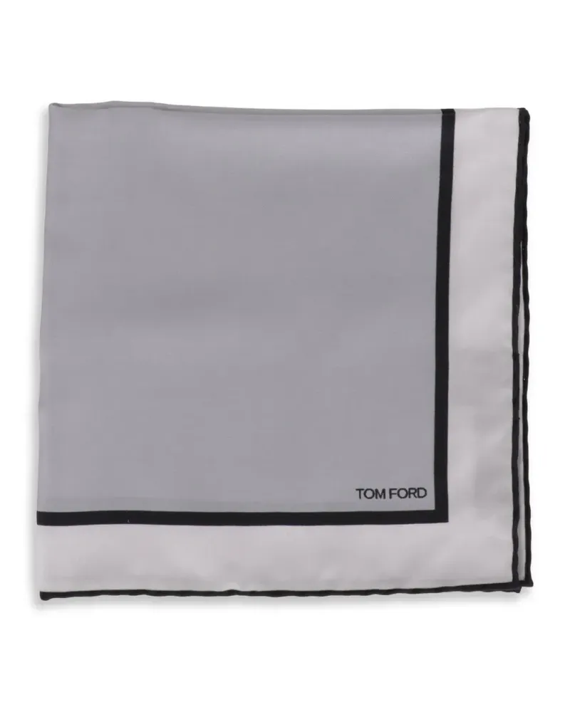 Tom Ford border-detail pocket square - Grau Grau