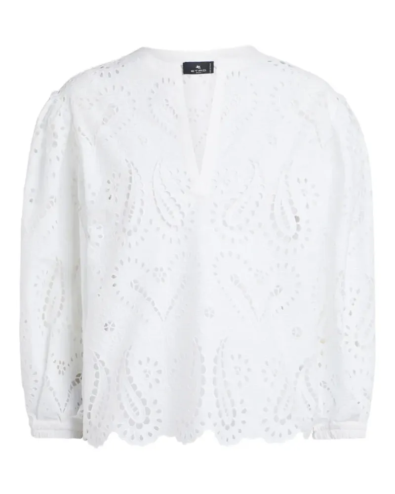 Etro broderie-anglaise top - Weiß Weiß