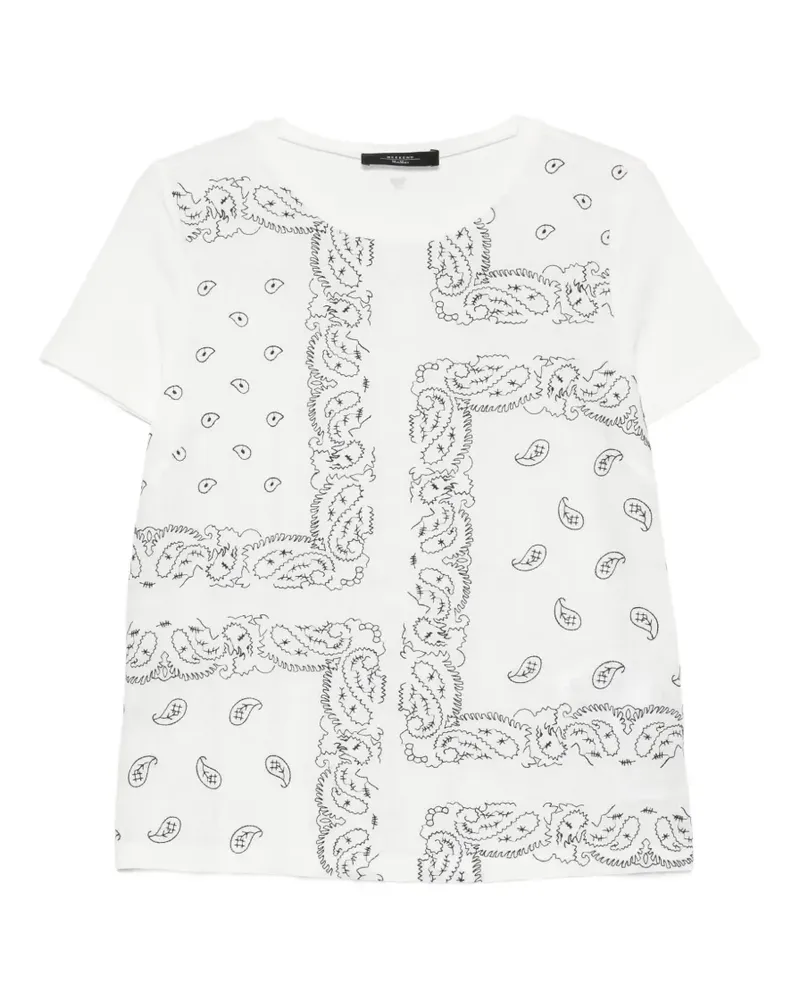 Max Mara Gemustertes Genio Oberteil - Weiß Weiß