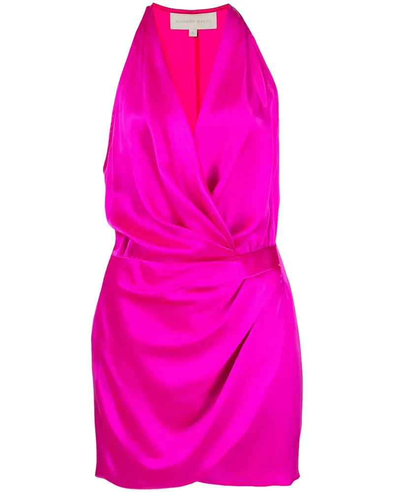 mason by michelle mason Neckholder-Minikleid aus Seidensatin - Rosa Rosa