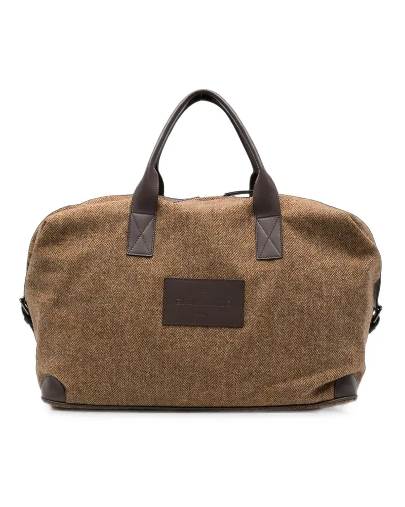 Gran Sasso herringbone-weave wool tote bag - Braun Braun
