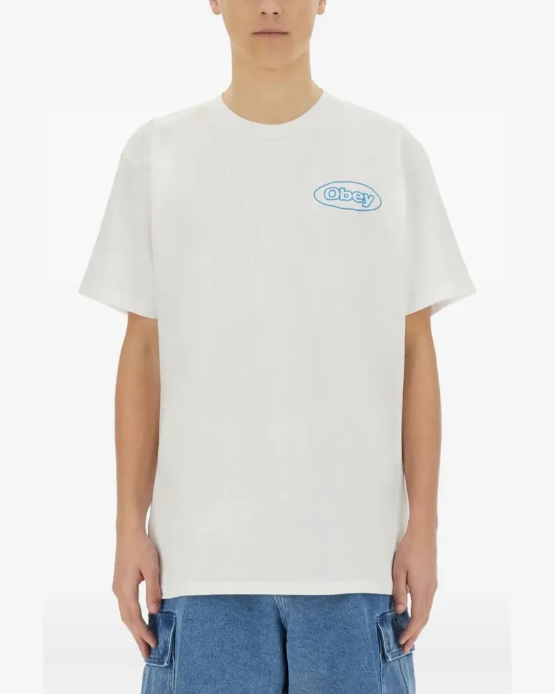 Obey T-Shirt mit Logo-Print - Weiß Weiß