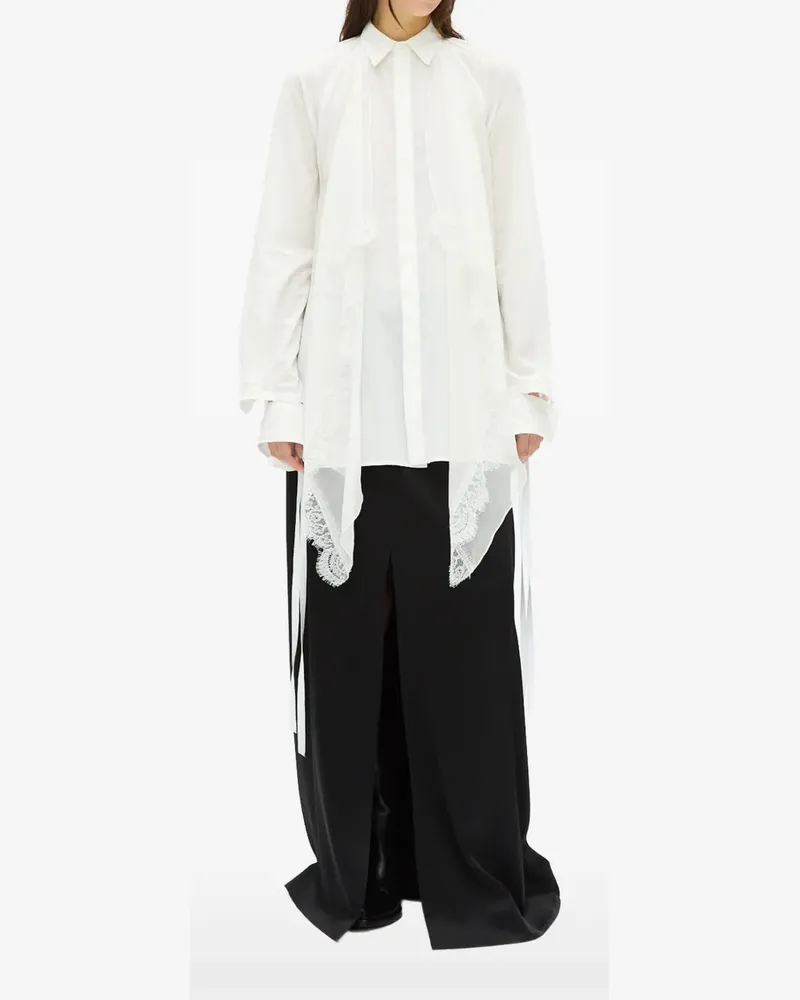 Ann Demeulemeester Sini lace-trimmed shirt - Weiß Weiß
