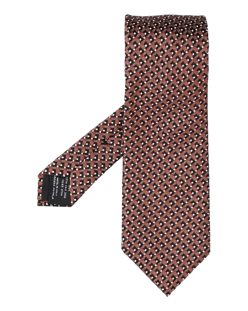 Tom Ford Geometrisch gemusterte Krawatte - Braun Braun