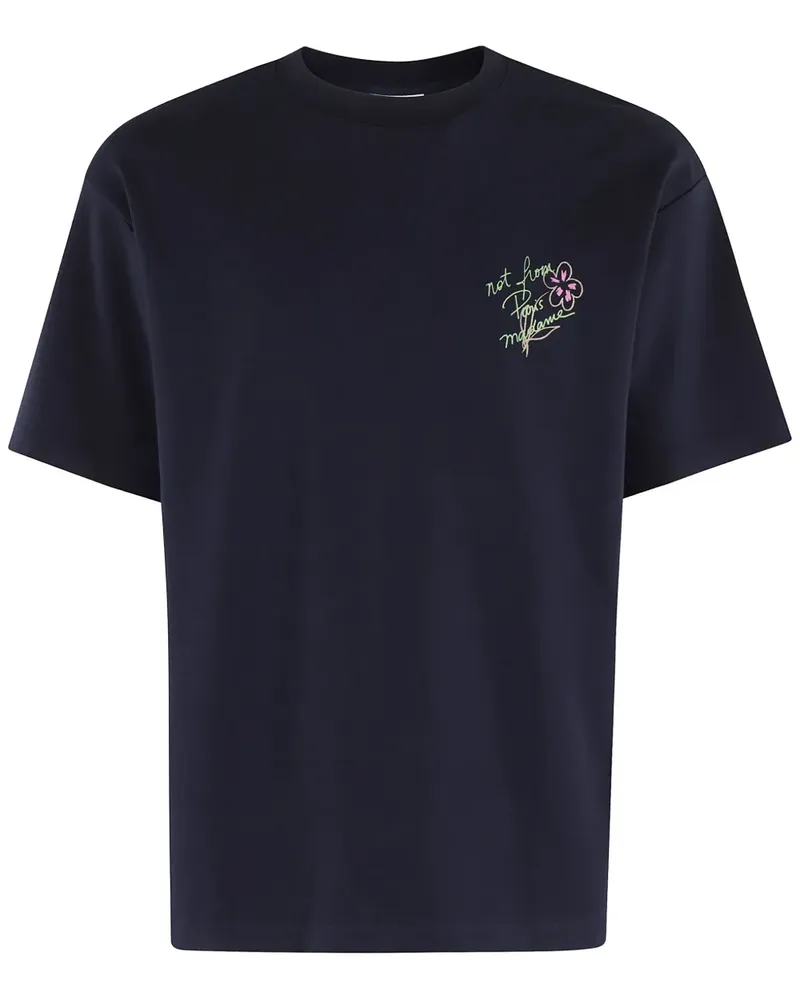 Drôle de Monsieur The Slogan T-Shirt - Blau Blau