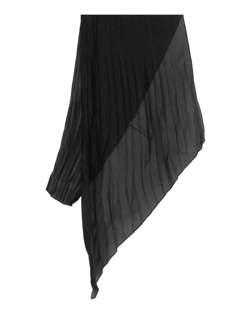 forte_forte Plissierter Schal - Schwarz Schwarz