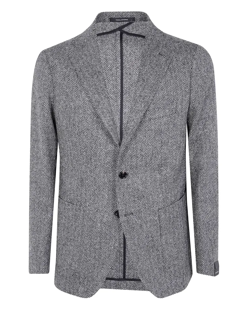 Tagliatore Jacke mit Fischgrätenmuster - Grau Grau