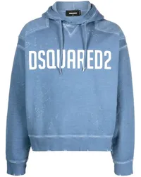 Dsquared2 Hoodie im Distressed-Look Blau