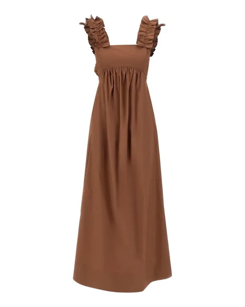 Liu Jo ruffled bow-detail maxi dress - Braun Braun
