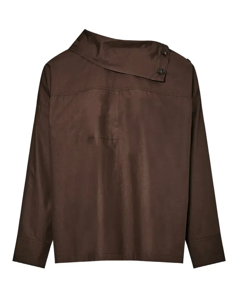 Yves Salomon Popeline-Bluse mit Stehkragen - Braun Braun