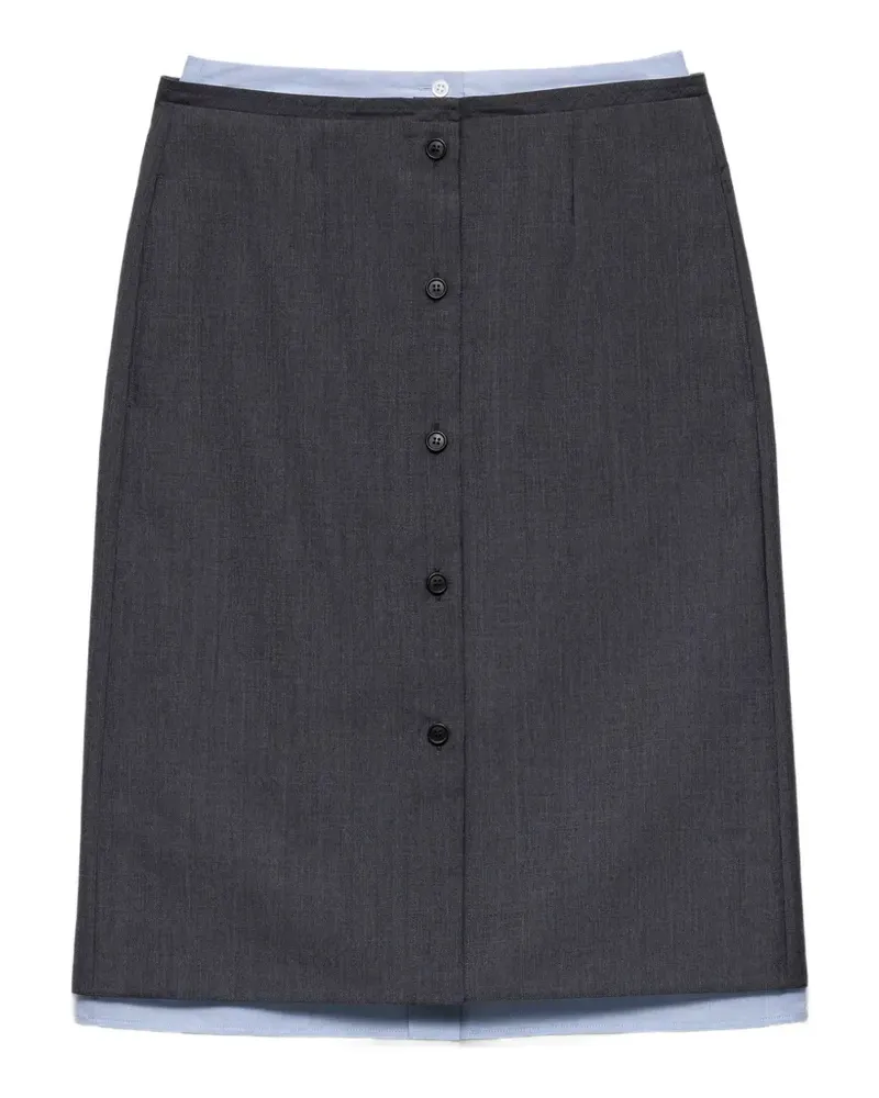 Prada Rock aus leichtem Mohär und Chambray - Grau Grau