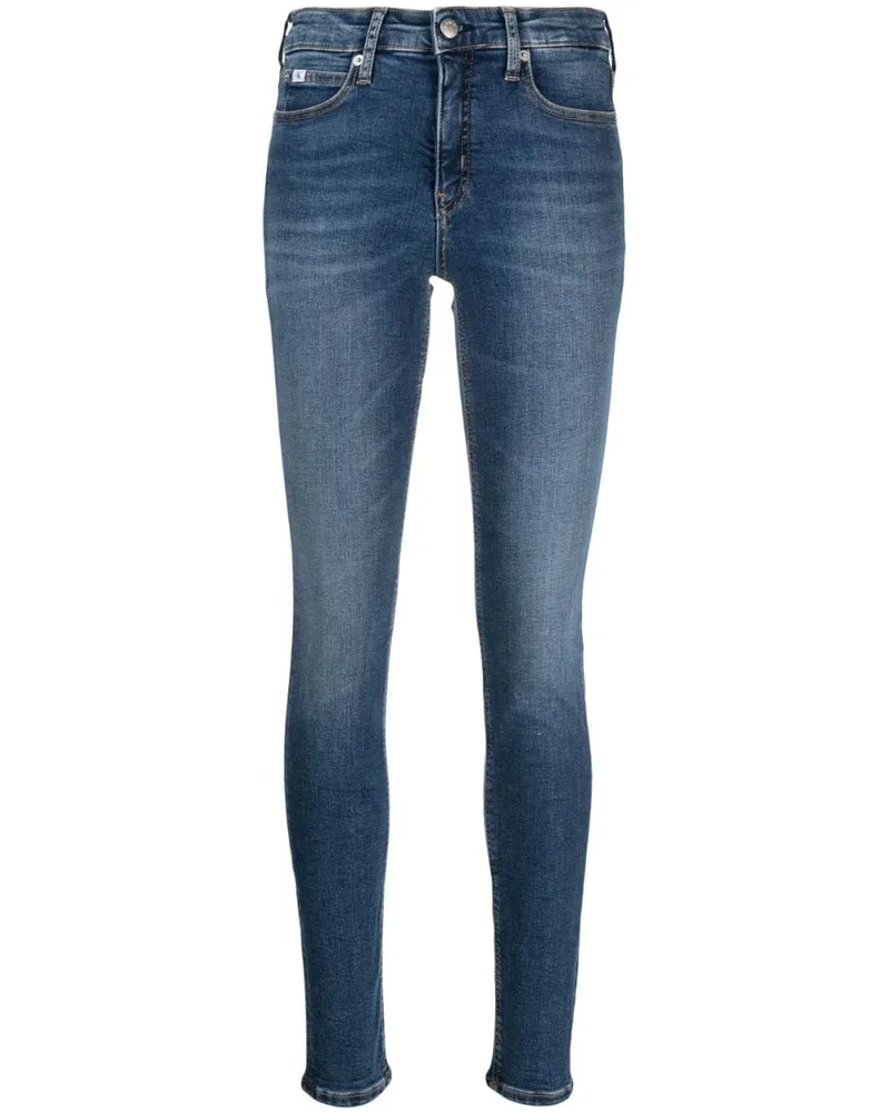 Calvin Klein mid-rise skinny jeans Blau