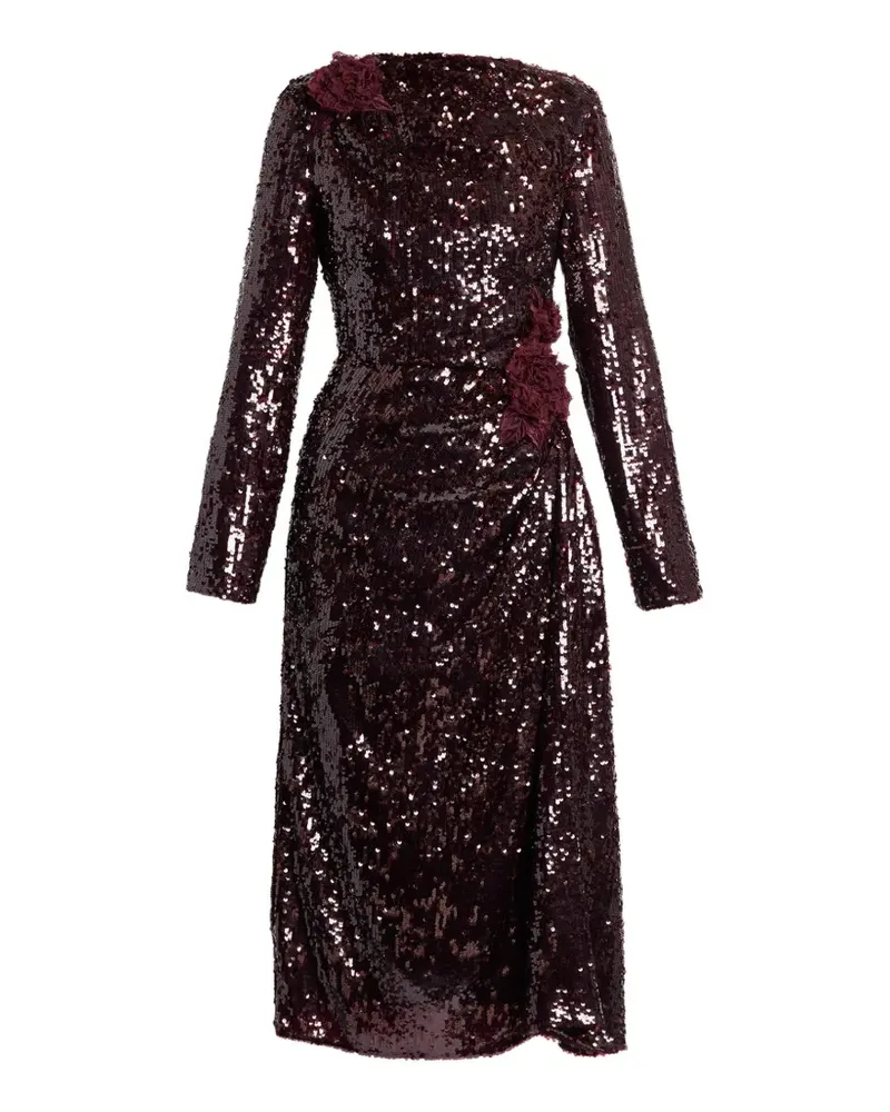 Erdem sequin-embellished floral-detail midi dress - Rot Rot