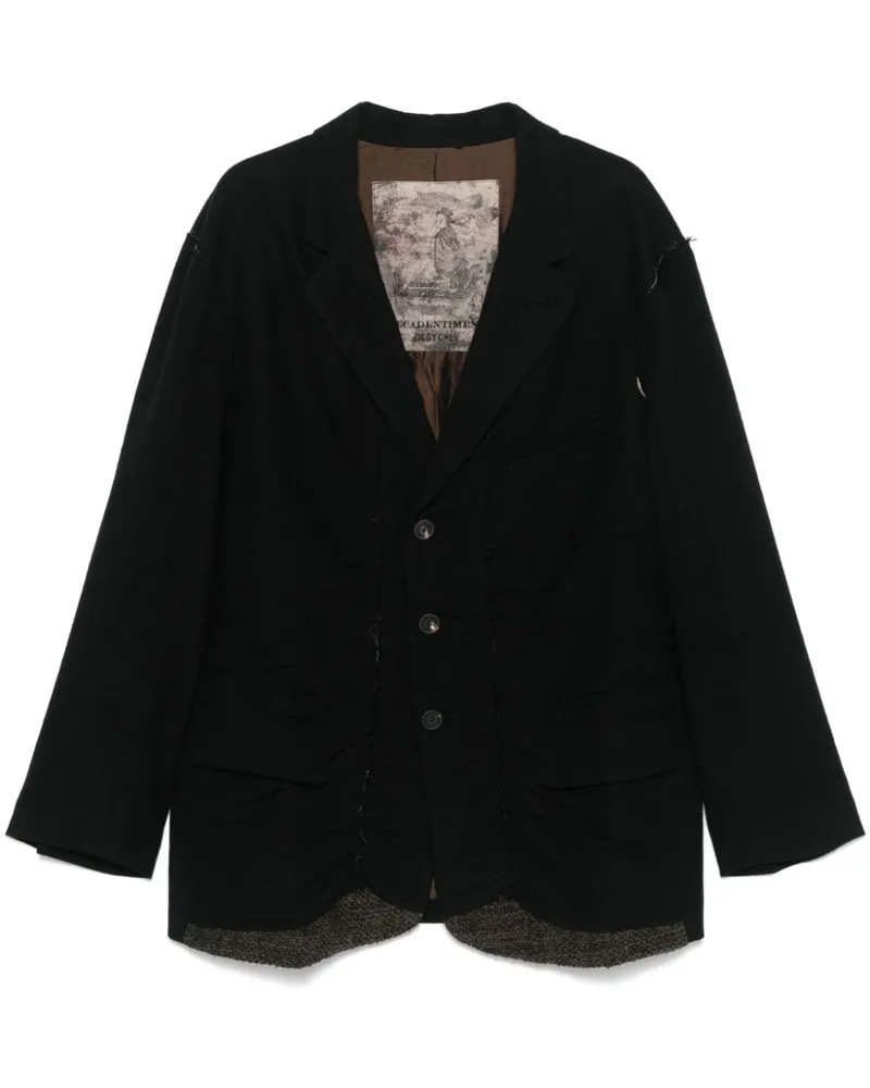 Ziggy Chen Twill-Sakko - Schwarz Schwarz
