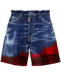 Dsquared2 Karierte Jeans-Shorts Blau